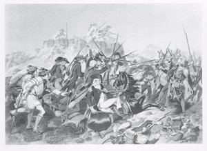 Slag bij Saratoga - Generaal Arnold gewond bij de aanval op de Hessische redoute, 17 oktober 1777
