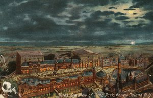 Vogelvlucht van Luna Park, Coney Island, New York, ca. 1900 door American School