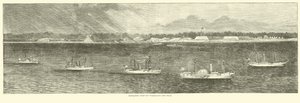 Blokkeringsvloot bij Wilmington, New Inlet, oktober 1864 door American School