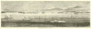 Blokkeringsvloot bij Wilmington, Old Inlet, oktober 1864 door American School