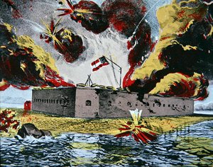 Bombardement van Fort Pulaski, Cockspur Island, Georgia door American School