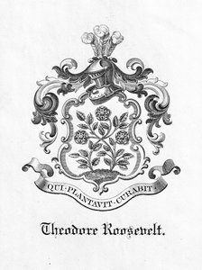 Boekplaat van president Theodore Roosevelt (1858-1919) door American School