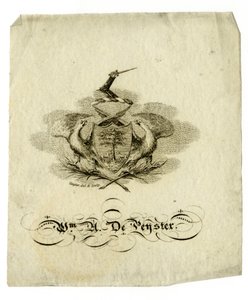 Boekplaat van William Axtell De Peyster (1793-1856), c.1840