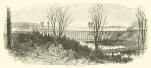Brug op de militaire spoorweg, maart 1865 door American School