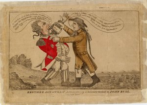 Broeder Jonathan geeft John Bull een heilzaam drankje, 1813