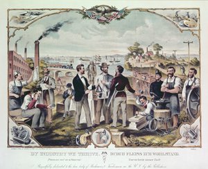 Door industrie gedijen wij, uitgegeven door Kimmel en Voigt, 1873 door American School