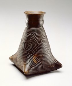 Caddo ingesneden fles, 1200-1500 (keramiek) door American School