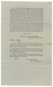Oproep voor vrijwilligers onder Algemene Order nr. 4, 27 december 1860