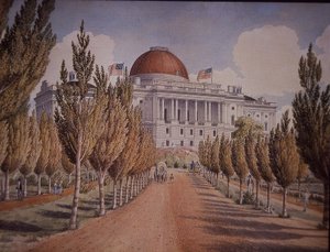 Capitoolgebouw, Washington DC, VS, ca. 1845 door American School