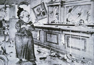 Carry Nation met haar bijl, ca. 1905 door American School