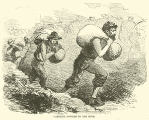 Kruit naar de mijn dragen, juli 1864