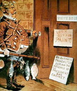 Cartoon van president Chester A. Arthur uit 