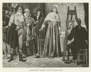 Charlotte Corday naar de executie geleid