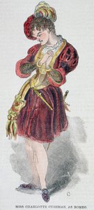 Charlotte Cushman (1816-76) in kostuum als Romeo, 1851 door American School