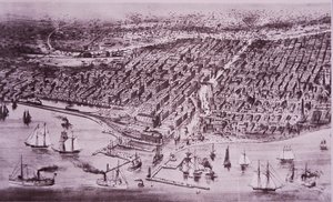 Chicago voor de Grote Brand van 1871, ca. 1870 door American School