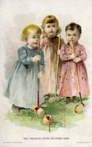 Kinderen spelen croquet door American School