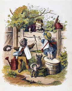 Kinderreünie in "Schnik, schnak, kleinigheden voor de kleintjes", kinderspelen. ed. London- Georges Ronthedge and sons. New York, The broad way Ludgate n.d. c. 1890.