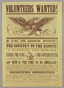 Burgeroorlog wervingsposter, 1861