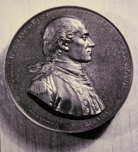 Herdenkingsmedaille van John Paul Jones, naar een portret van Jean-Antoine Houdon