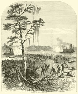 Zuidelijke landaanval op de vloot van Porter, april 1864 door American School