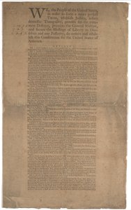 Grondwet, eerste druk, gedrukt door Dunlap & Claypoole, 17-19 september 1787 door American School