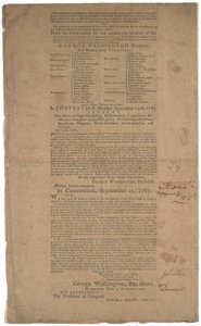 Grondwet, eerste druk, gedrukt door Dunlap & Claypoole, 17-19 september 1787 door American School