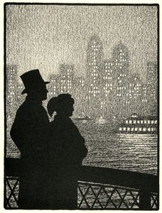 Koppel Kijkt naar Manhattan Skyline