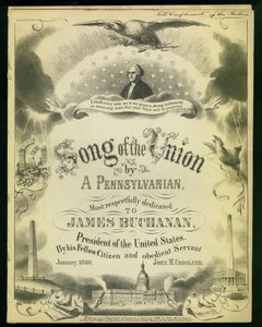Omslag van Songs of the Union door een Pennsylvaniër..., door John M. Crosland, 1860
