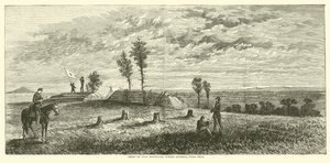 Top van Pine Mountain, waar generaal Polk viel, juni 1864 door American School