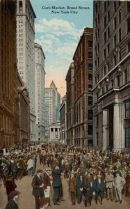 Curb Market, Broad Street, New York City door American School