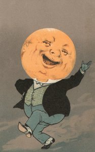 Dansende aristocraat met een Man in de Maan hoofd door American School