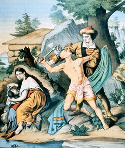 Daniel Boone verdedigt zijn familie tegen een Indiase aanval