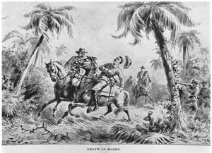 Dood van Antonio Maceo (1845-96), illustratie uit The Story of Cuba door Murat Halstead, gepubliceerd 1898 door American School
