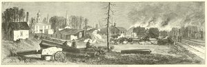 Vernietiging van de depots, openbare gebouwen en fabrieken in Atlanta, november 1864 door American School