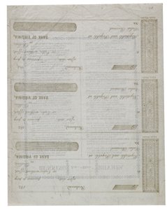Dixie gedrukt op de achterkant van een vel cheques, 1861 door American School
