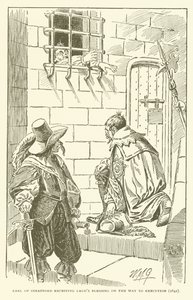 Graaf van Strafford ontvangt Lauds zegen op weg naar executie (1641) (gravure) door American School
