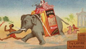 Olifant rent met doos waszeep