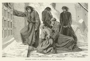 Keizer Hendrik IV, een smekeling voor paus Gregorius VII