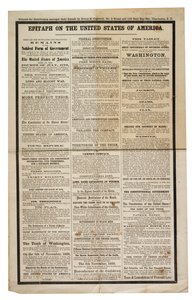 Grafschrift op de Verenigde Staten van Amerika, ca. 1861