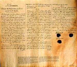 Facsimile van de Conventie voor de aankoop van Louisiana door de Verenigde Staten, 30 april 1803 door American School