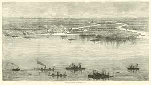 Federale vloot in Mobile Bay, augustus 1864 door American School