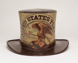 Brandweerparadehoed geschilderd door David Bustill Bowser, c.1850