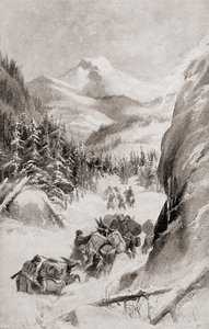 Fremont in de Rocky Mountains, Noord-Amerika tijdens zijn vierde expeditie van 1848, uit 