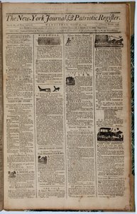 Voorpagina van de New York Journal and Patriot Register, 21 augustus 1793 door American School