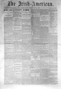Voorpagina van The Irish-American, gepubliceerd in New York, 4 november 1876