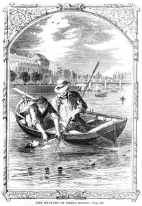 Frontispice voor The Mystery of Marie Roget door Edgar Allen Poe (1809-49) 1852 door American School