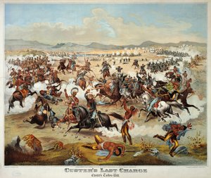 De laatste stelling van generaal Custer tijdens de Slag om Little Bighorn, 25 juni door American School