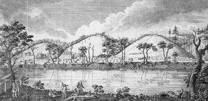 Generaal John Burgoyne (1723-92) ontmoet de Indianen