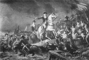 George Washington leidt de terugtocht van Brooklyn Heights, 29 augustus 1776 door American School