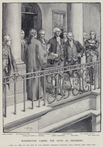 George Washington legt de eed af als president, 30 april 1789